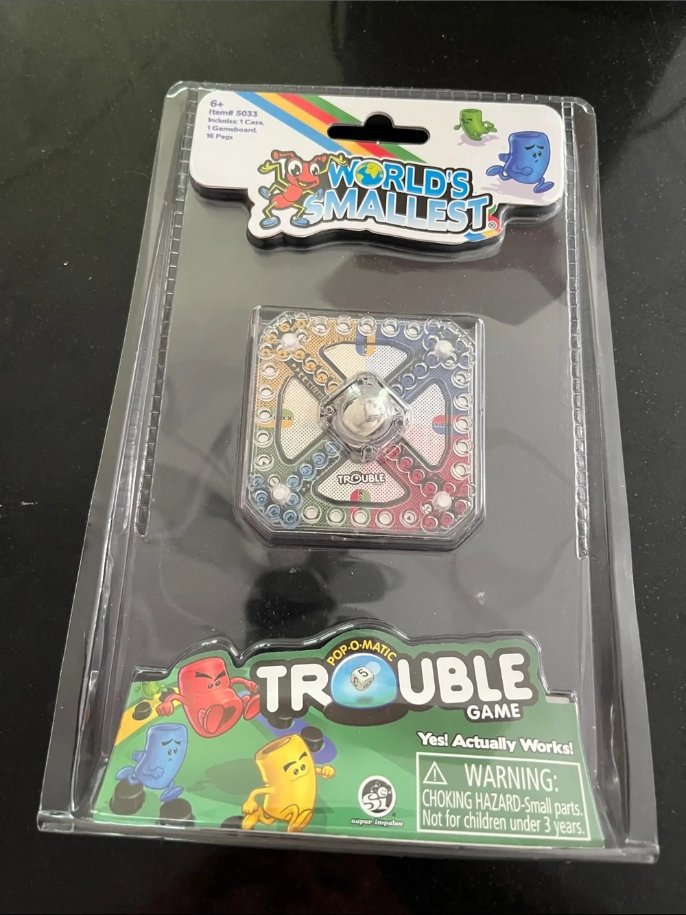 Hasbro World's Smallest Trouble Game - Red, Blue, Yellow, Green, Silver